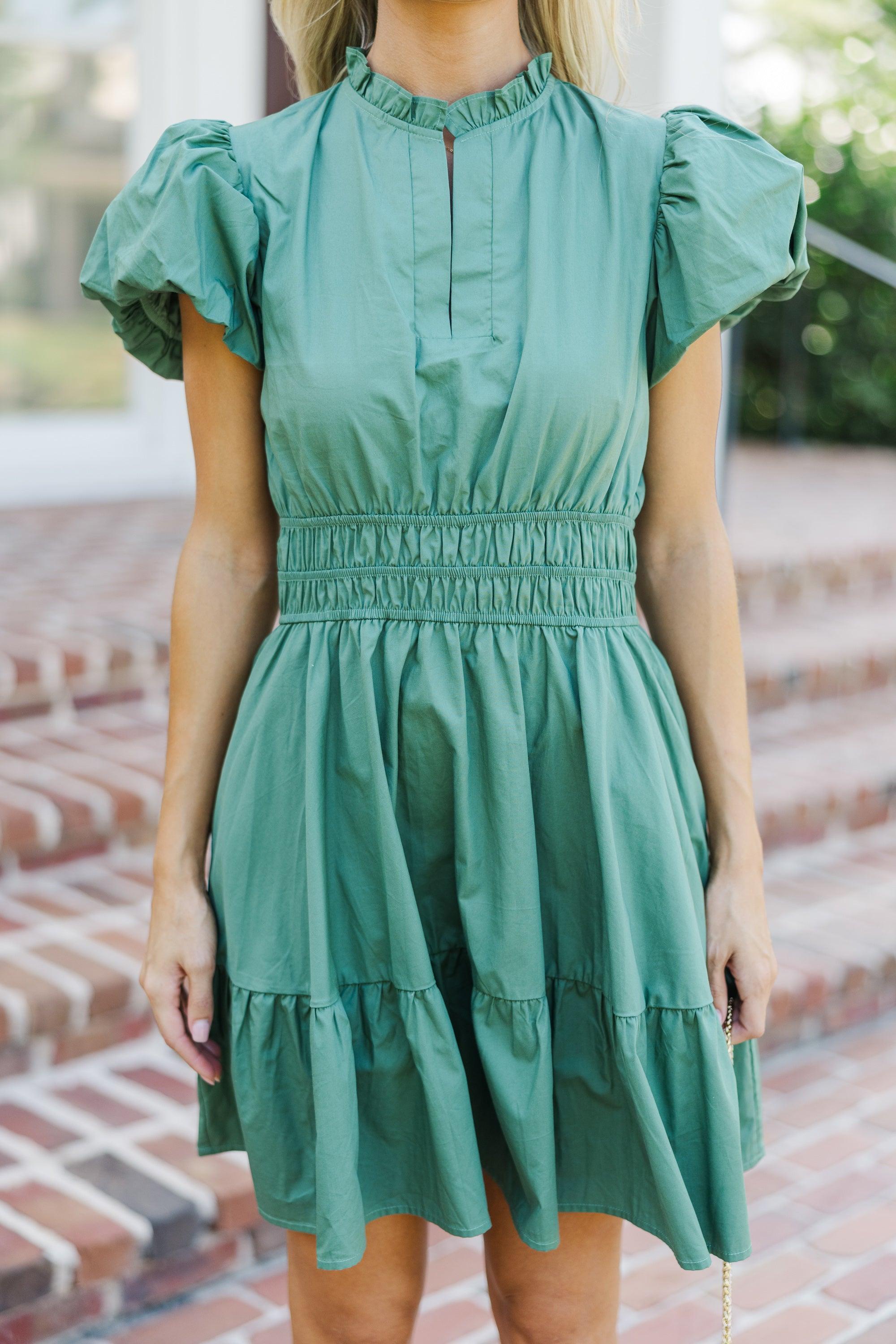 Let's Get Going Fern Green Dress Female Product Image