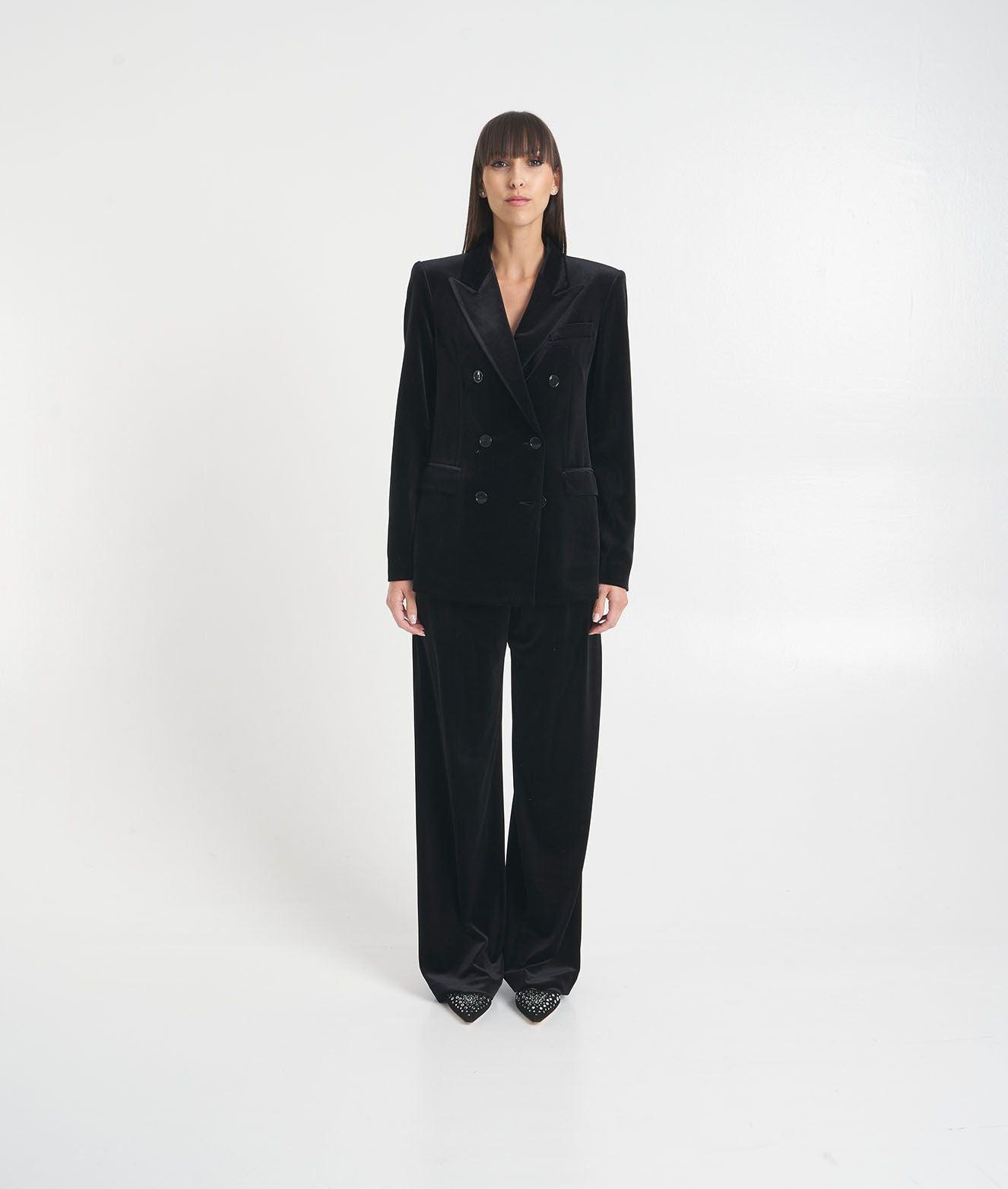 Blazer doppiopetto in velluto Female Product Image