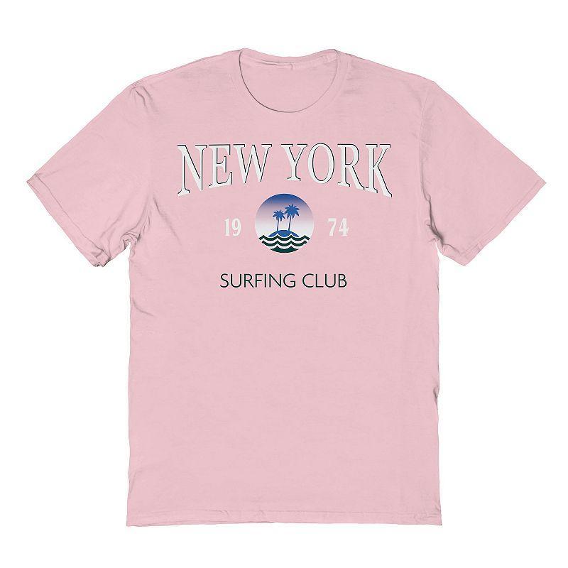 Mens New York Surfing Club Graphic Tee Pink Product Image