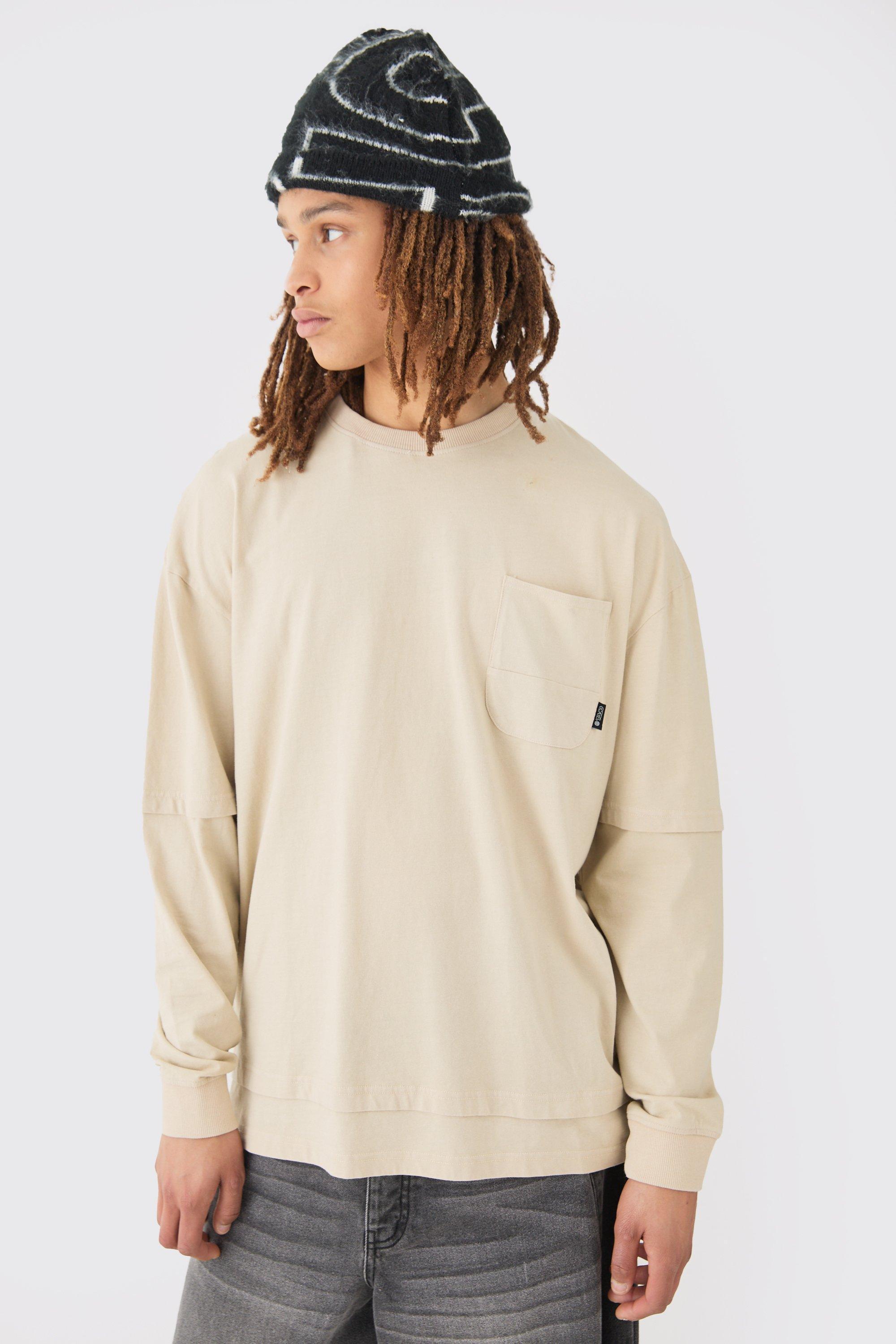 Oversized Washed Carded Heavy Faux Layer T-shirt | boohooMAN USA Product Image