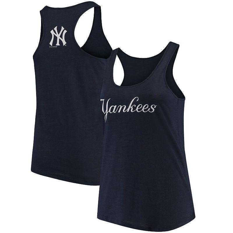 Womens Soft as a Grape New York Yankees Plus Size Swing for the Fences Racerback Tank Top Blue Product Image