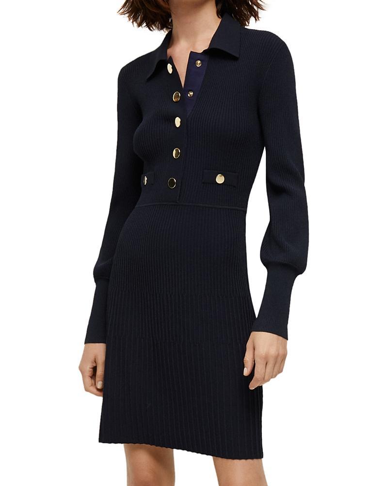 Veronica Beard Lauper Rib Knit Polo Dress Product Image