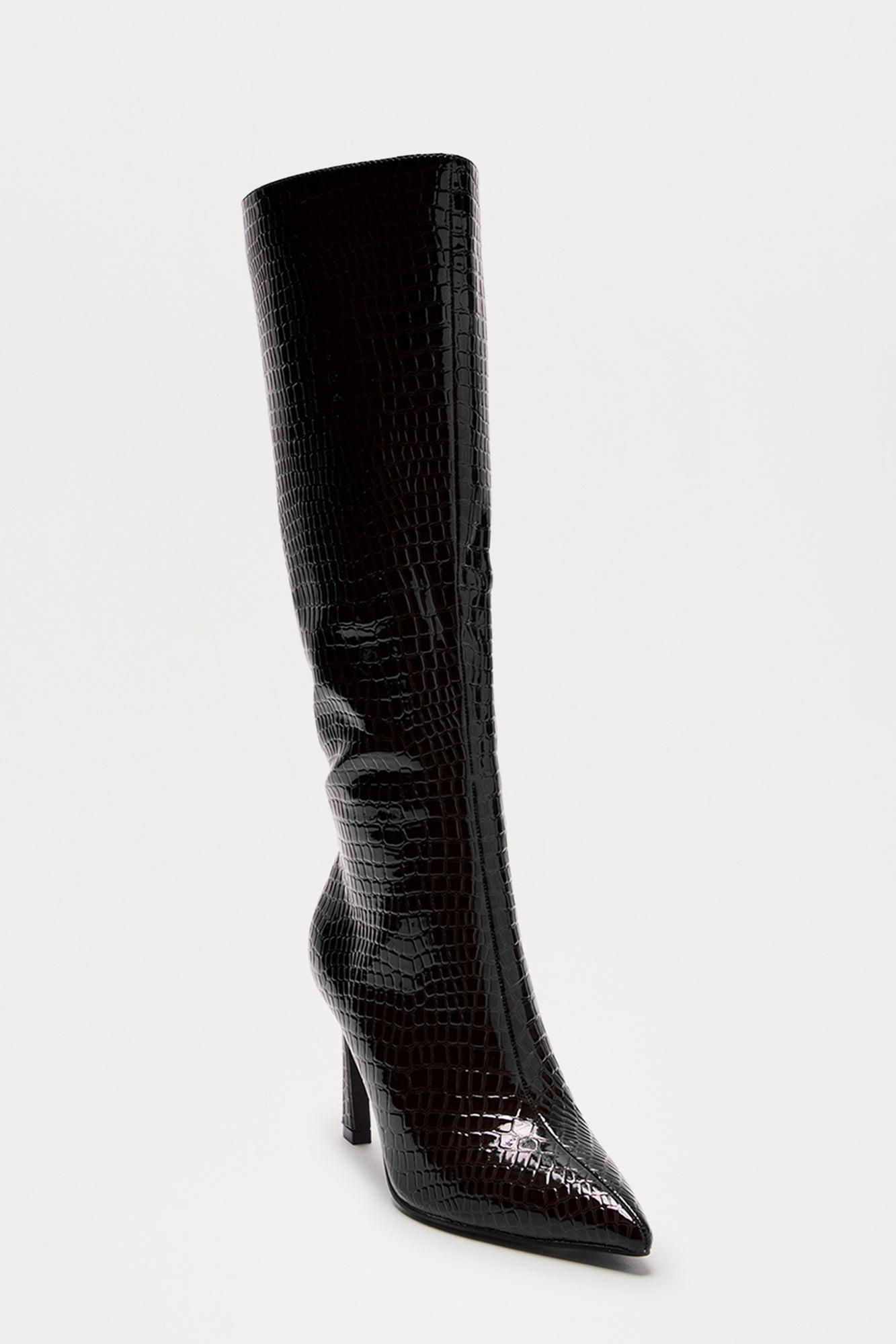 Delphi Knee High Boots - Black Product Image