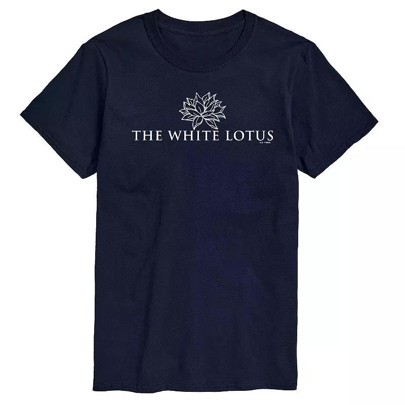 Mens White Lotus Logo Graphic Tee Blue Product Image