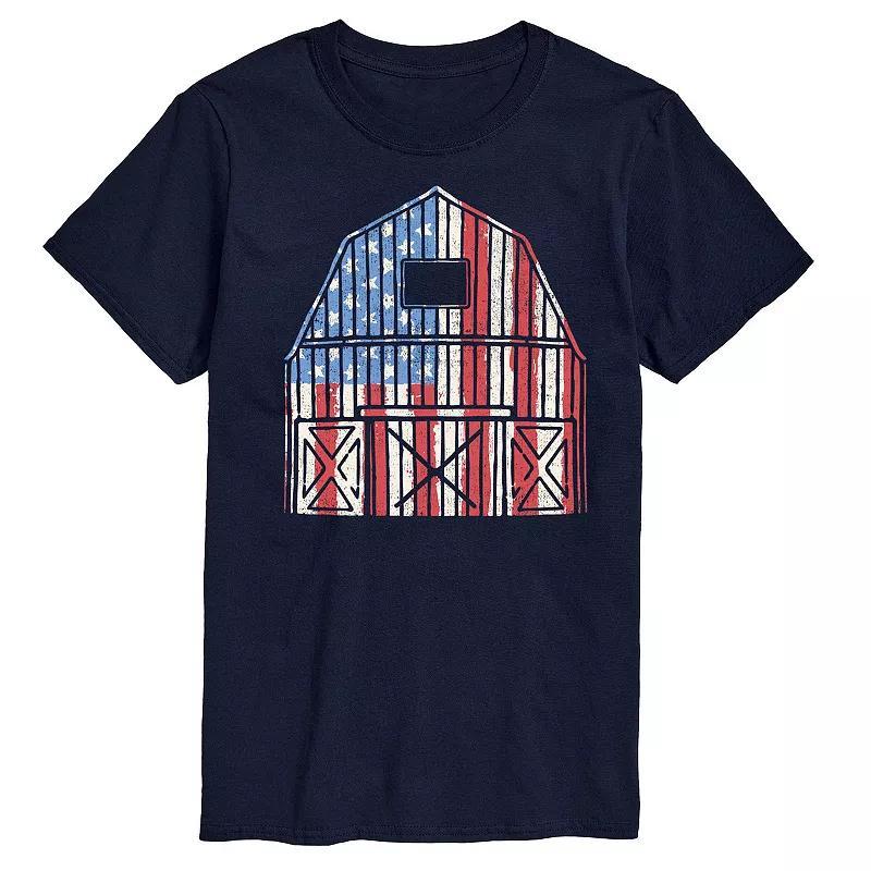 Mens USA Barn Graphic Tee. Blue Product Image