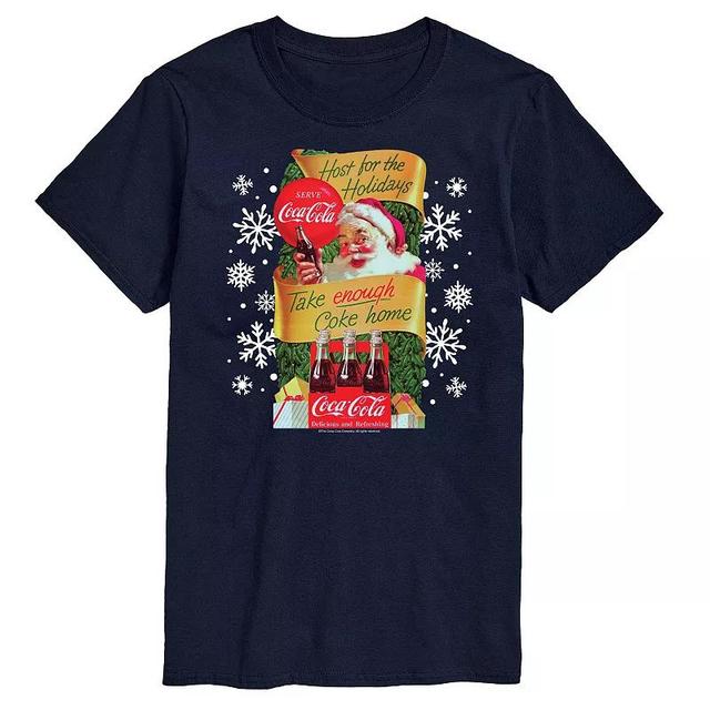 Big & Tall Coca-Cola Host The Holidays Graphic Tee, Mens Blue Product Image