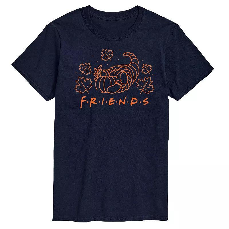 Big & Tall Friends Logo With Cornucopia Graphic Tee, Mens Blue Product Image