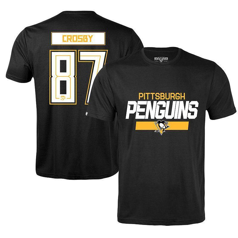 Mens LevelWear Sidney Crosby Black Pittsburgh Penguins Richmond Player Name and Number T-shirt Product Image