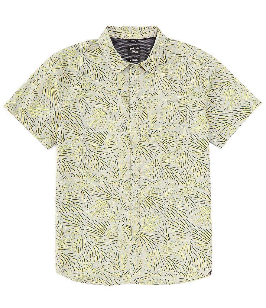 prAna Lost Sol Short Sleeve Fronds Printed Woven Shirt Product Image