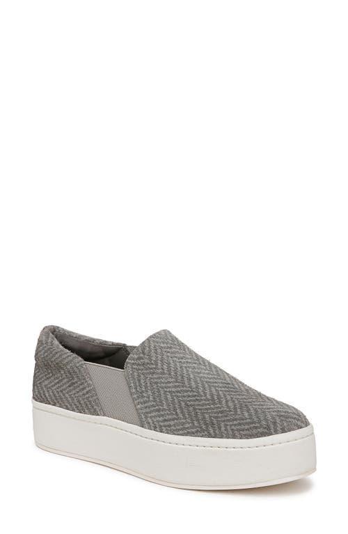 Warren Herringbone Platform Sneakers In Fog Grey Herringbone Suede Product Image