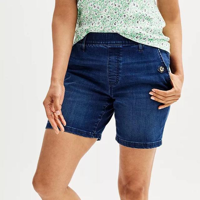 Womens Croft & Barrow Modern Pull-On Shorts Dark Blue Product Image