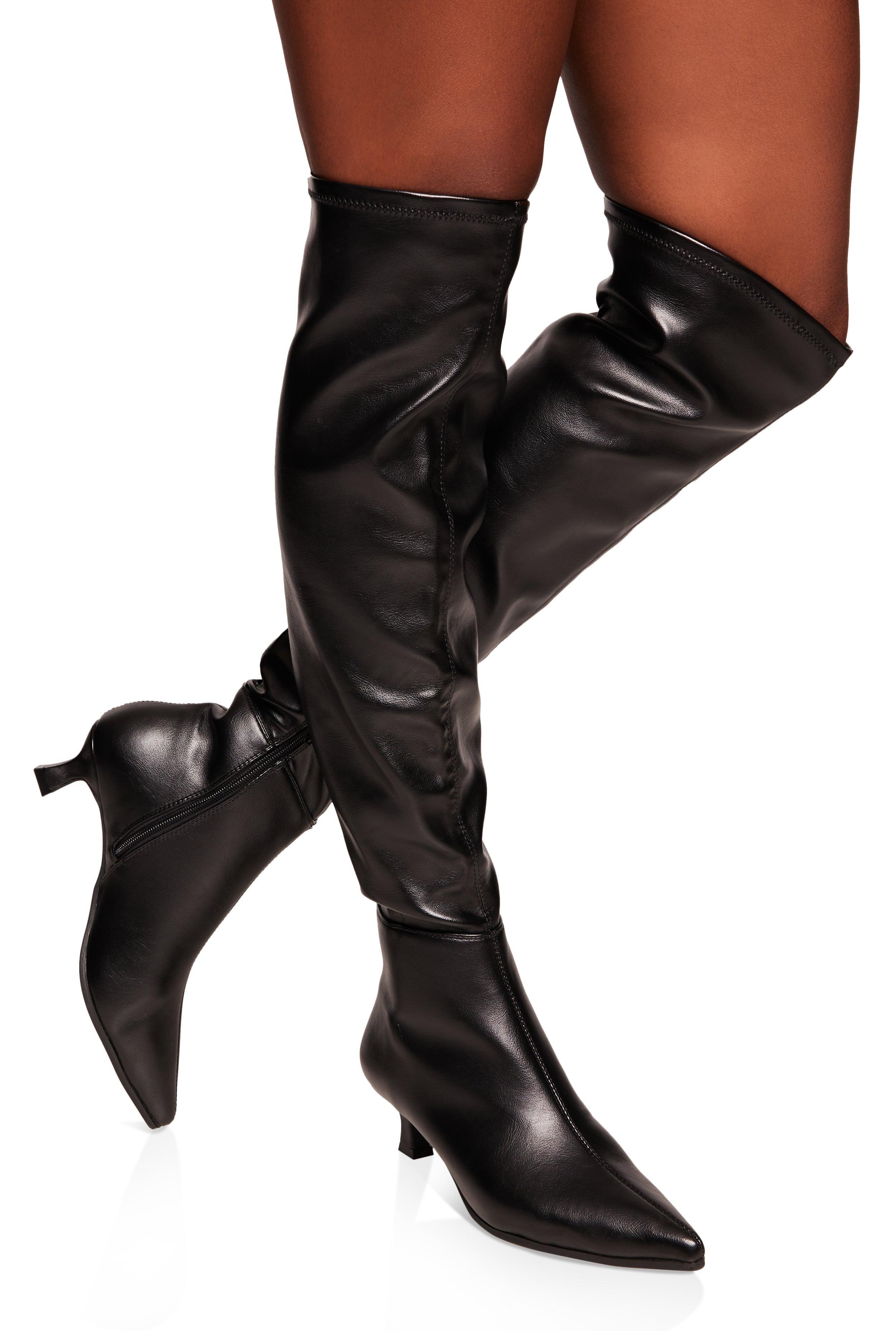 Womens Kitten Heel Over the Knee Boots Product Image