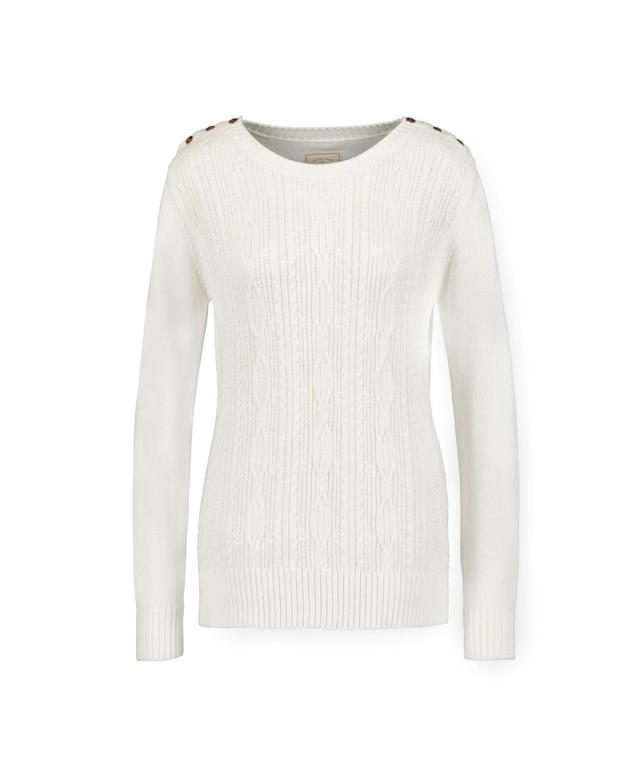 Hope & Henry Womens Cable Sweater with Button Detail Product Image