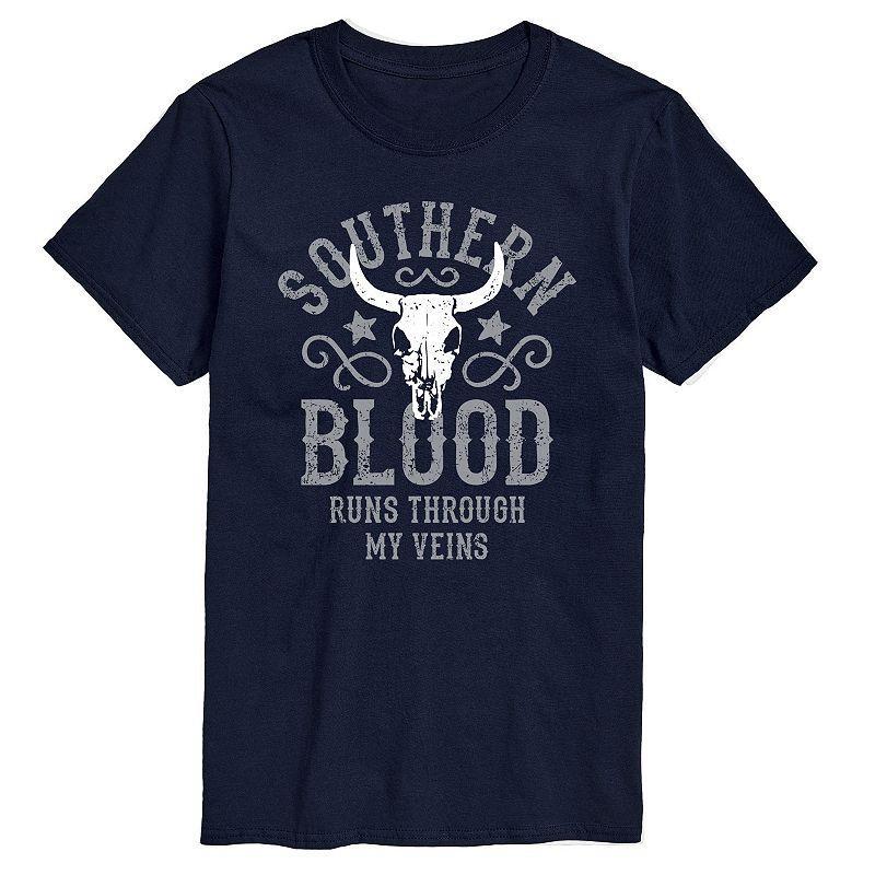 Big & Tall Southern Blood Graphic Tee, Mens Blue Product Image