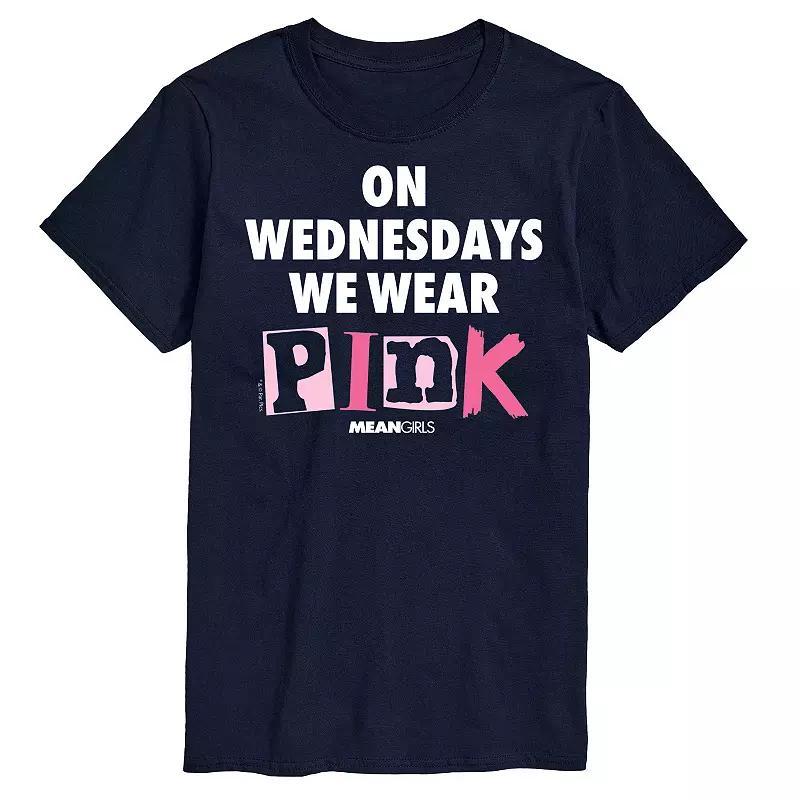 Mens Mean Girls Wednesdays We Wear Pink Graphic Tee Blue Product Image