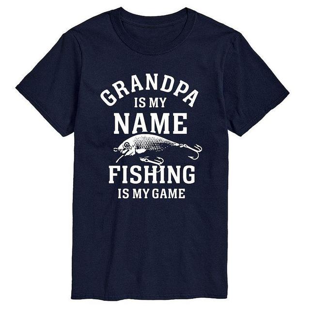 Big & Tall Grandpa Fishing Tee, Mens Blue Product Image