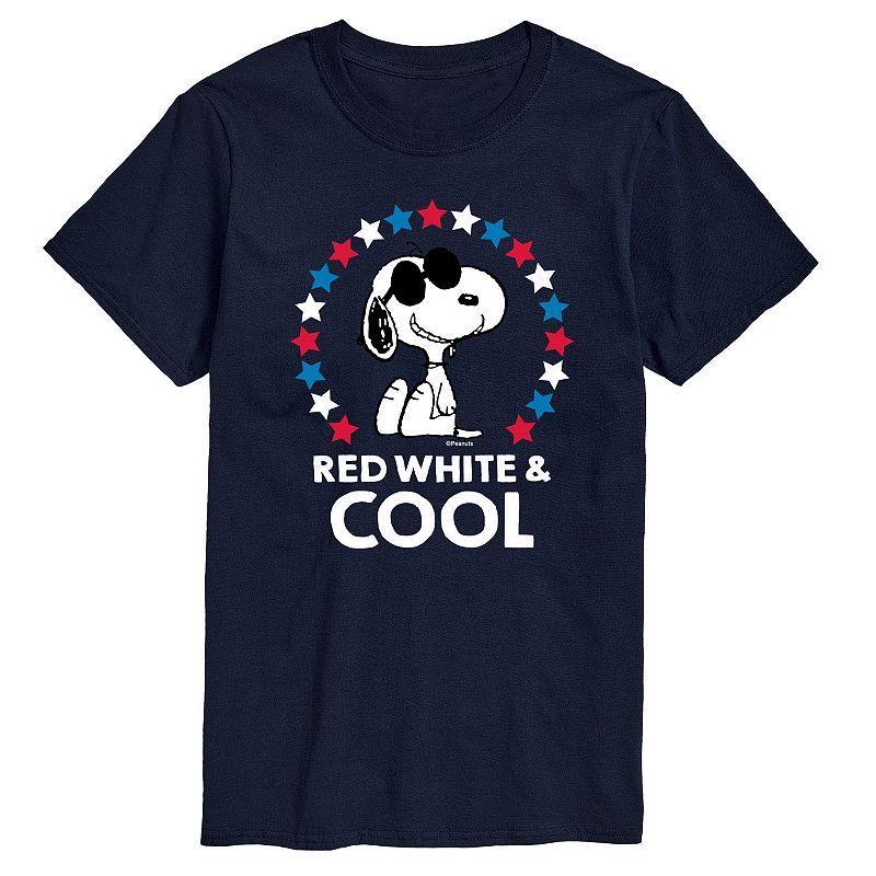 Big & Tall Peanuts Red White & Cool Tee, Mens Blue Product Image