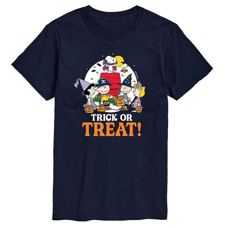 Big & Tall Peanuts Trick Or Treat Tee, Mens Blue Product Image