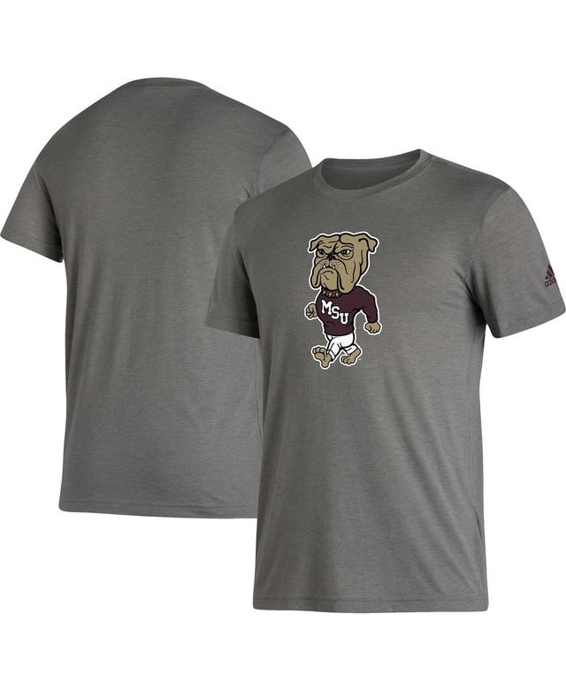 Mens adidas Gray Mississippi State Bulldogs Basics Heritage Tri-Blend T-Shirt Product Image