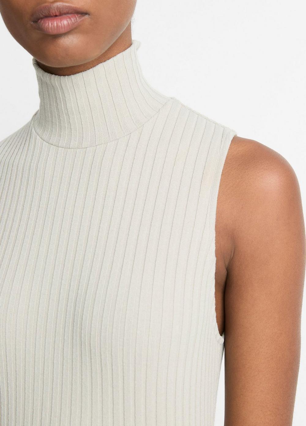 Ribbed Cotton-Blend Turtleneck Top Product Image