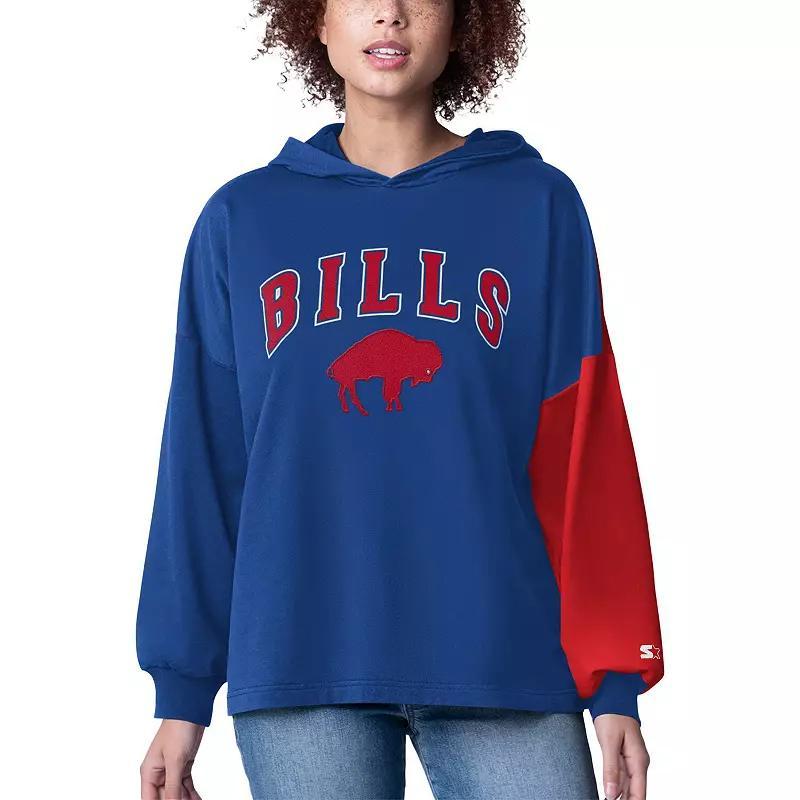 Womens Starter Royal Buffalo Bills Power Move Long Sleeve Pullover Hoodie Product Image