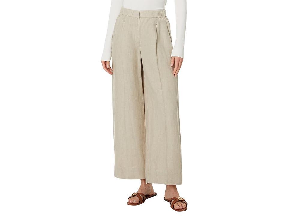 Eileen Fisher Petite Wide Pleated Full Length Pants (Undyed Natural) Women's Dress Pants product image