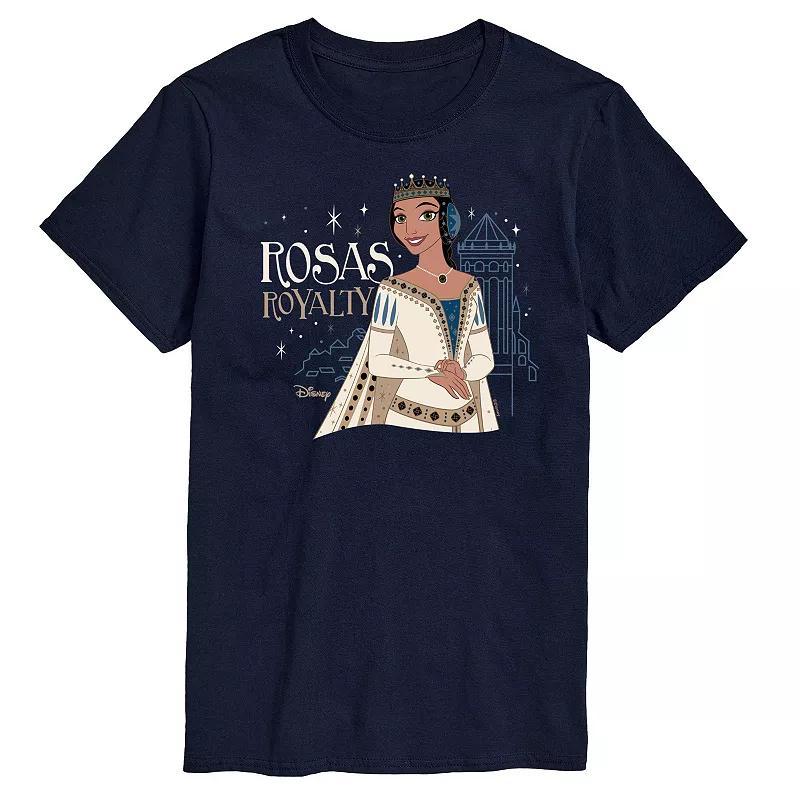 Disneys Wish Big & Tall Rosas Royalty Graphic Tee, Mens Blue Product Image