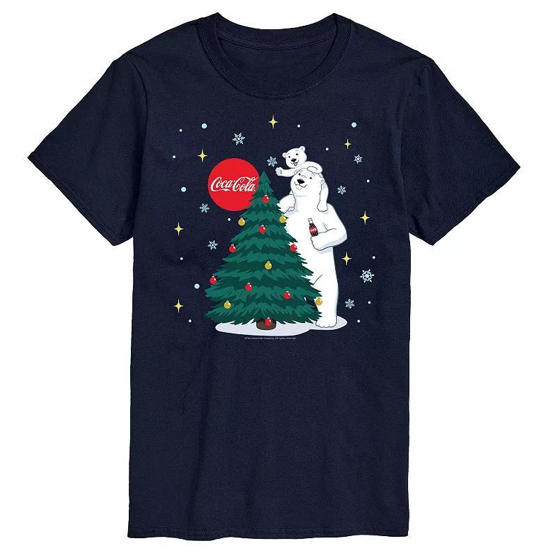 Big & Tall Coca-Cola Christmas Tree Graphic Tee, Mens Blue Product Image