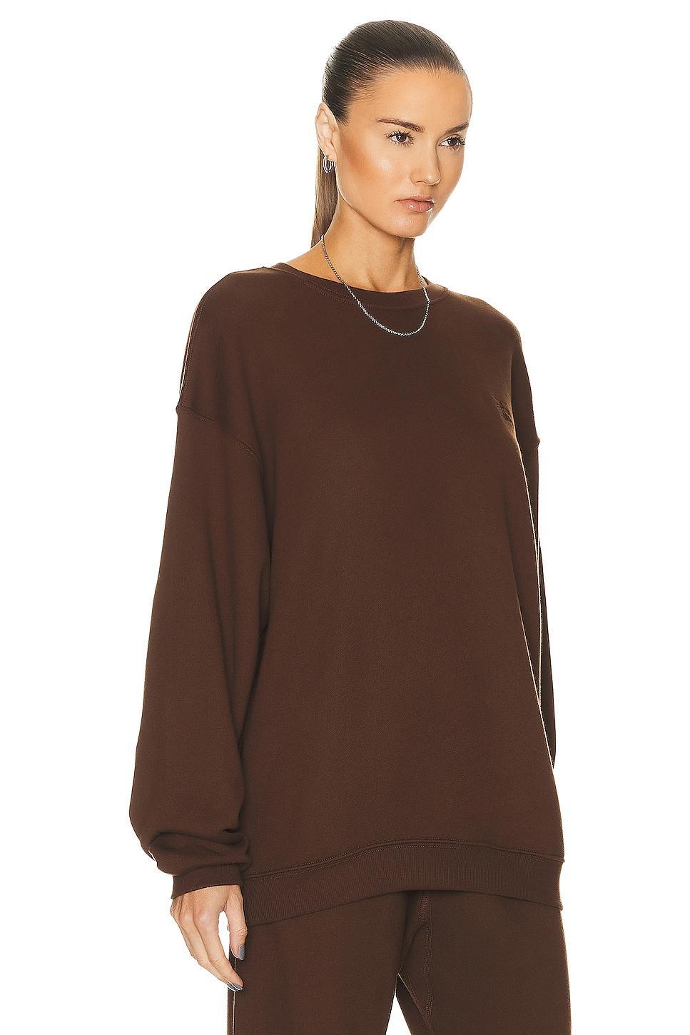 Eterne Oversized Crewneck Sweatshirt in Brown Product Image