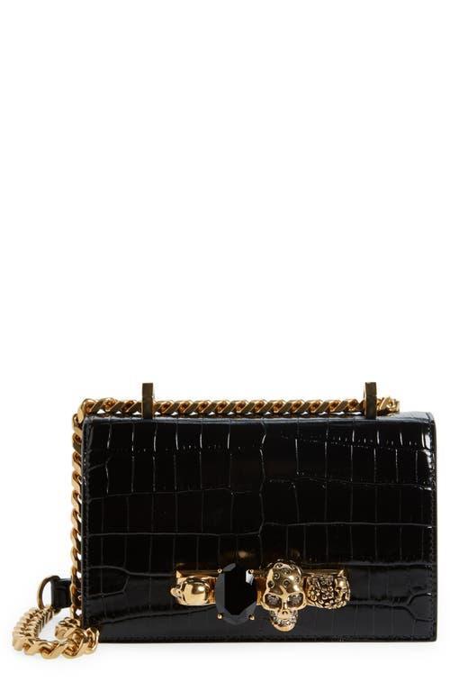 Womens Mini Jewelled Satchel In Leather Product Image