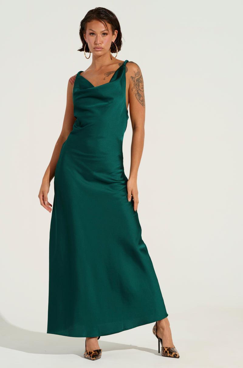 LOVED HARD SATIN MAXI DRESS Product Image