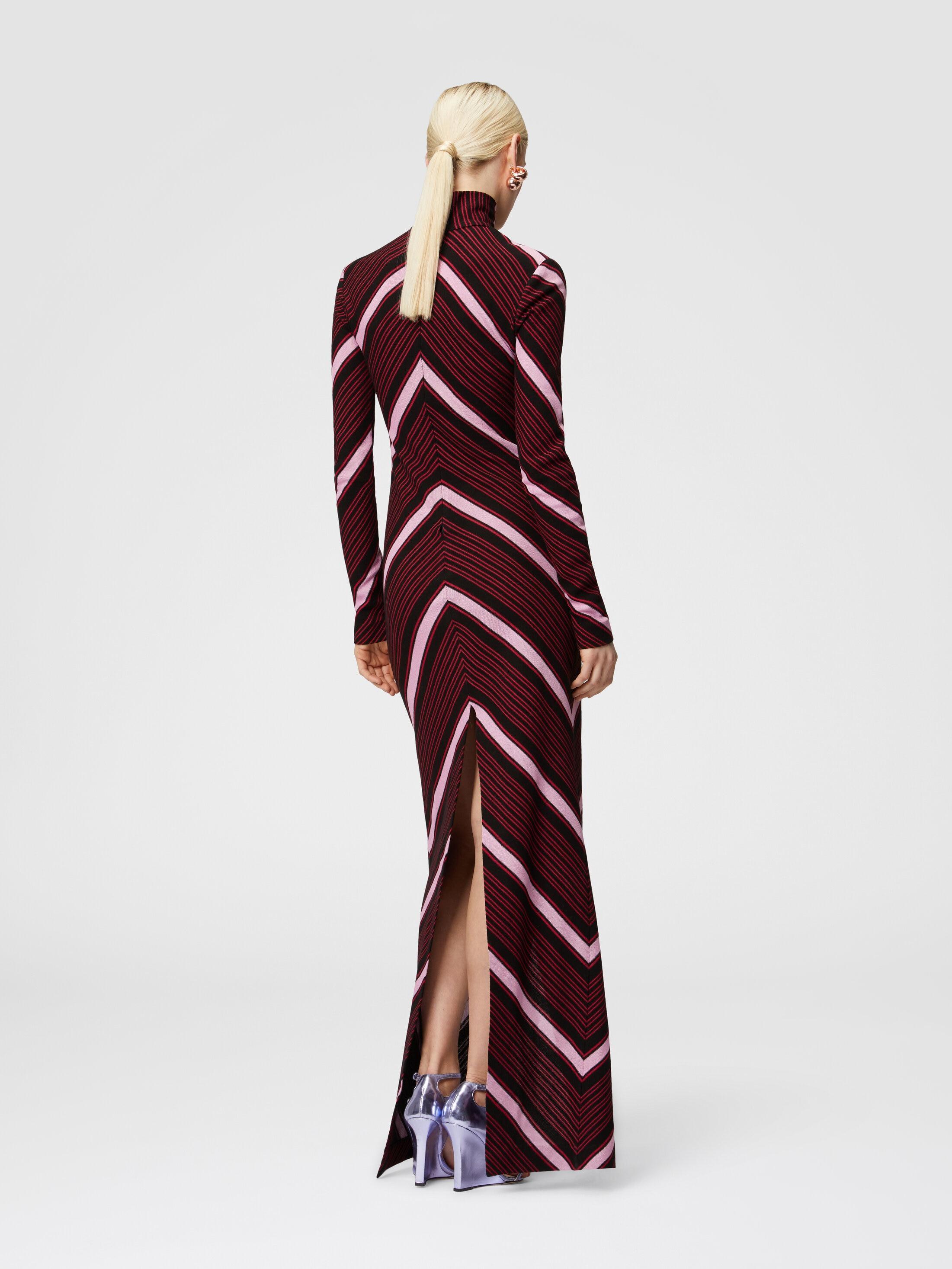 Long turtleneck dress with deep central slit Product Image