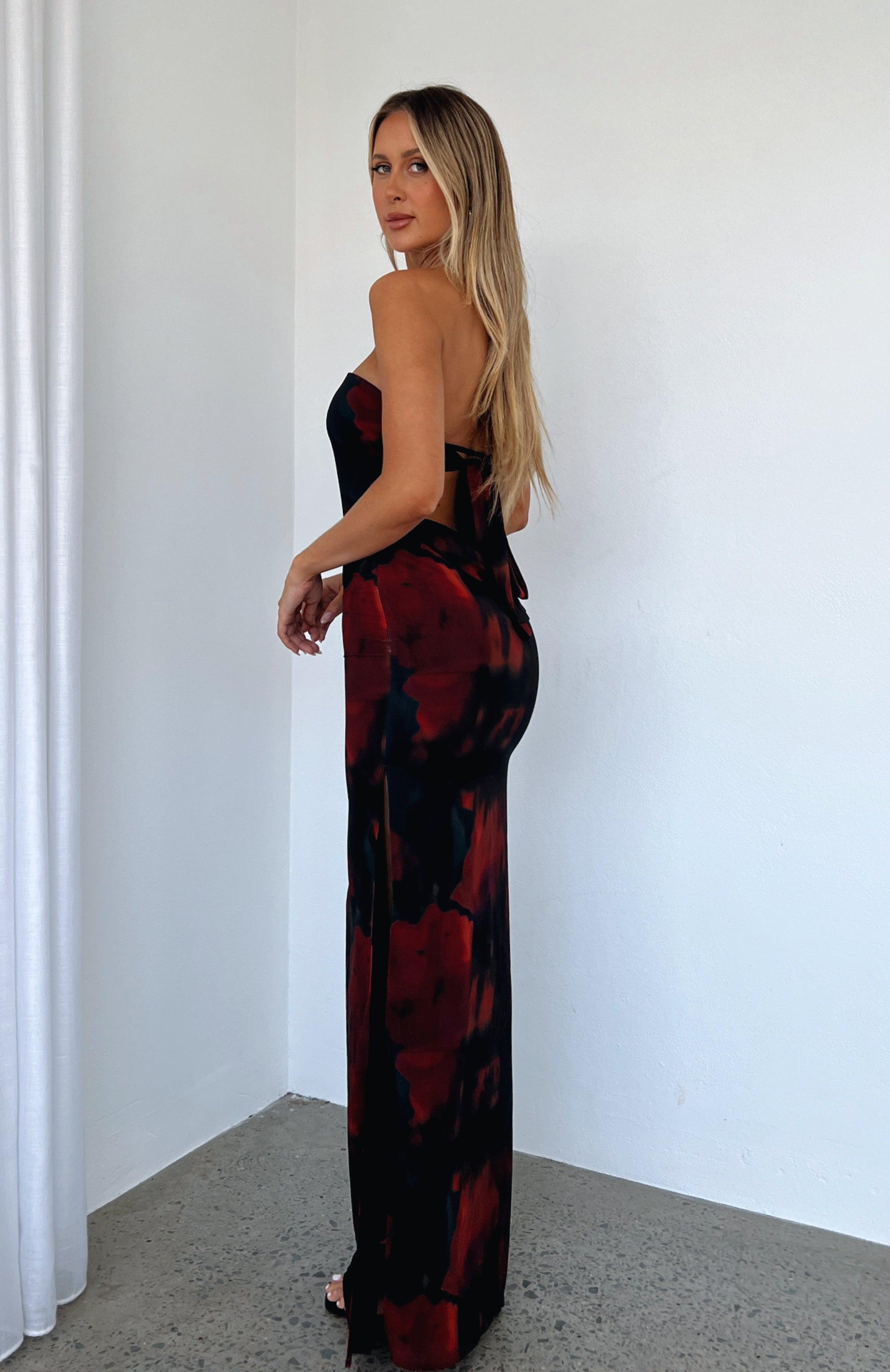 Leave You Alone Maxi Dress Deep Merlot Product Image