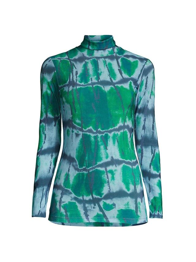 Womens Tie-Dye Turtleneck Blouse Product Image