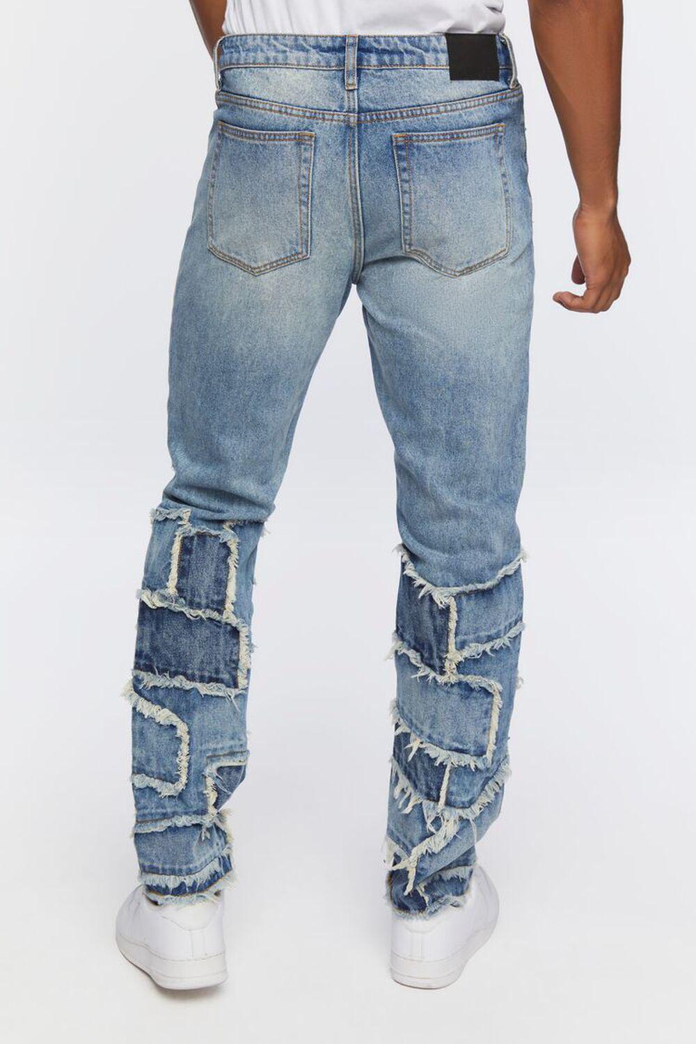 Frayed Patchwork Slim-Fit Jeans | Forever 21 Product Image