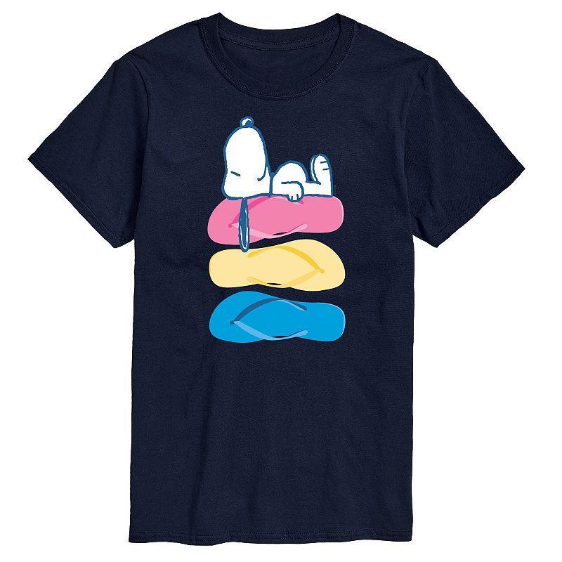 Big & Tall Peanuts Snoopy Laying On Flip Flops Graphic Tee, Mens Product Image