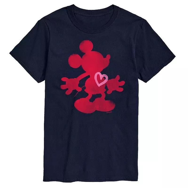 Disneys Mickey Mouse Heart Mens Graphic Tee Blue Product Image