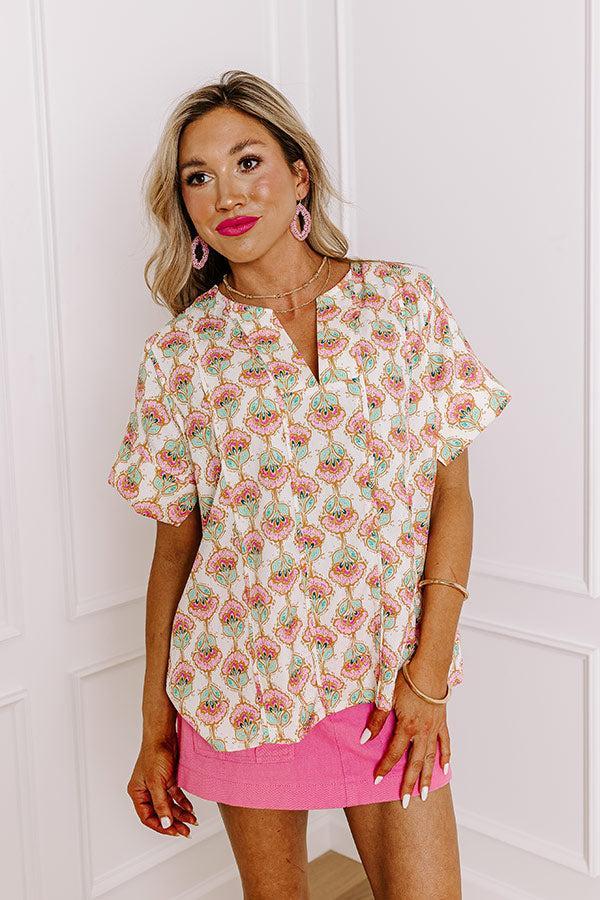 Cue The Sunshine Floral Shift Top Product Image