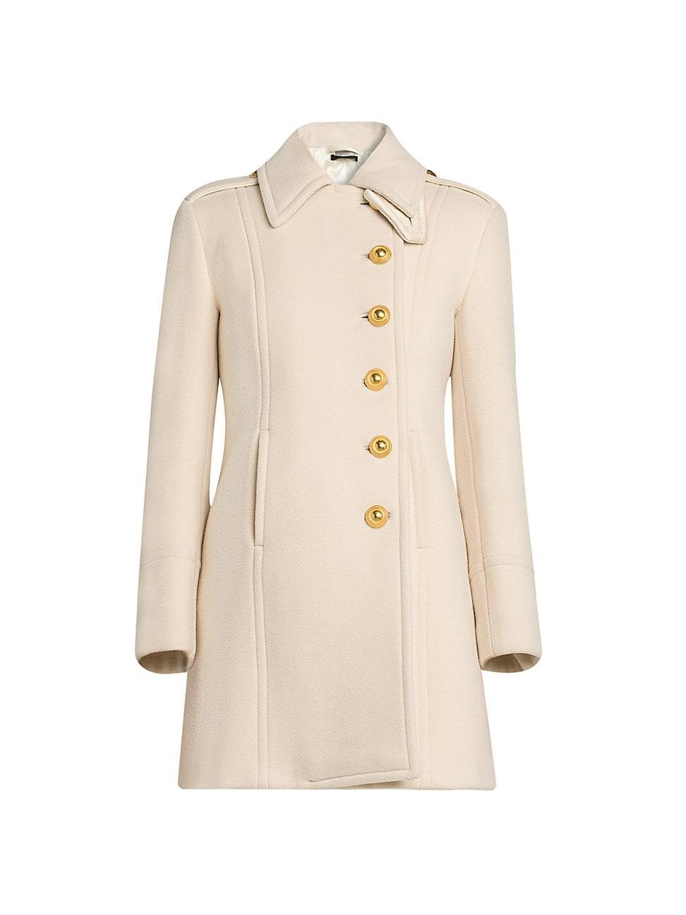 Womens Wool-Cashmere Asymmetric Peacoat product image