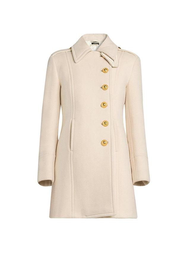 Womens Wool-Cashmere Asymmetric Peacoat Product Image