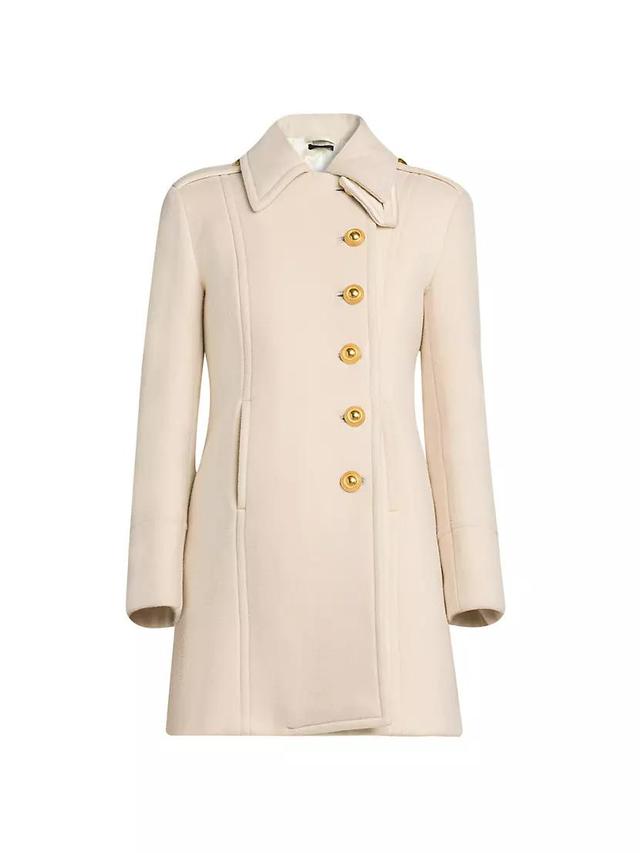 Wool-Cashmere Asymmetric Peacoat Product Image