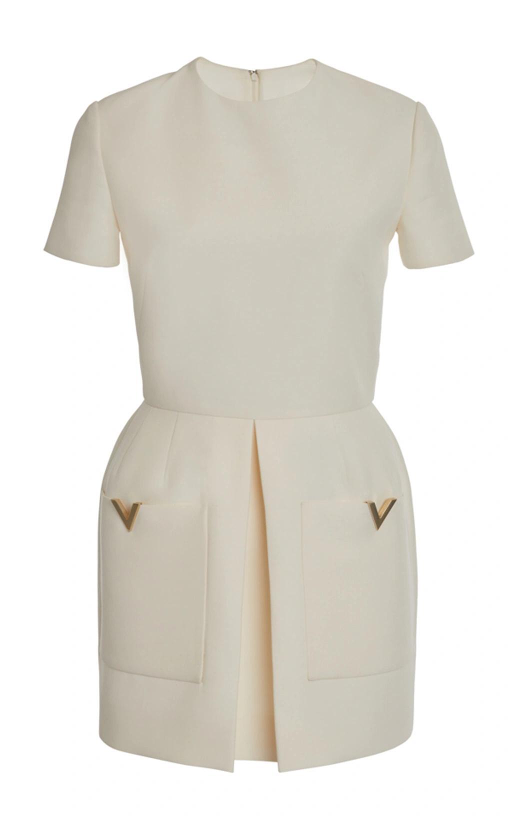 VALENTINO Cotton Mini Dress In White Product Image