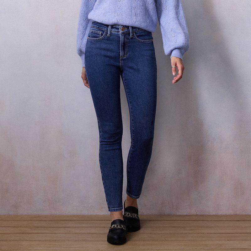 Womens LC Lauren Conrad High-Rise Skinny Ankle Pants Hazel Blue product image