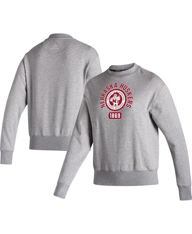 Womens adidas Heathered Gray Indiana Hoosiers Vintage Circle Pullover Sweatshirt Product Image