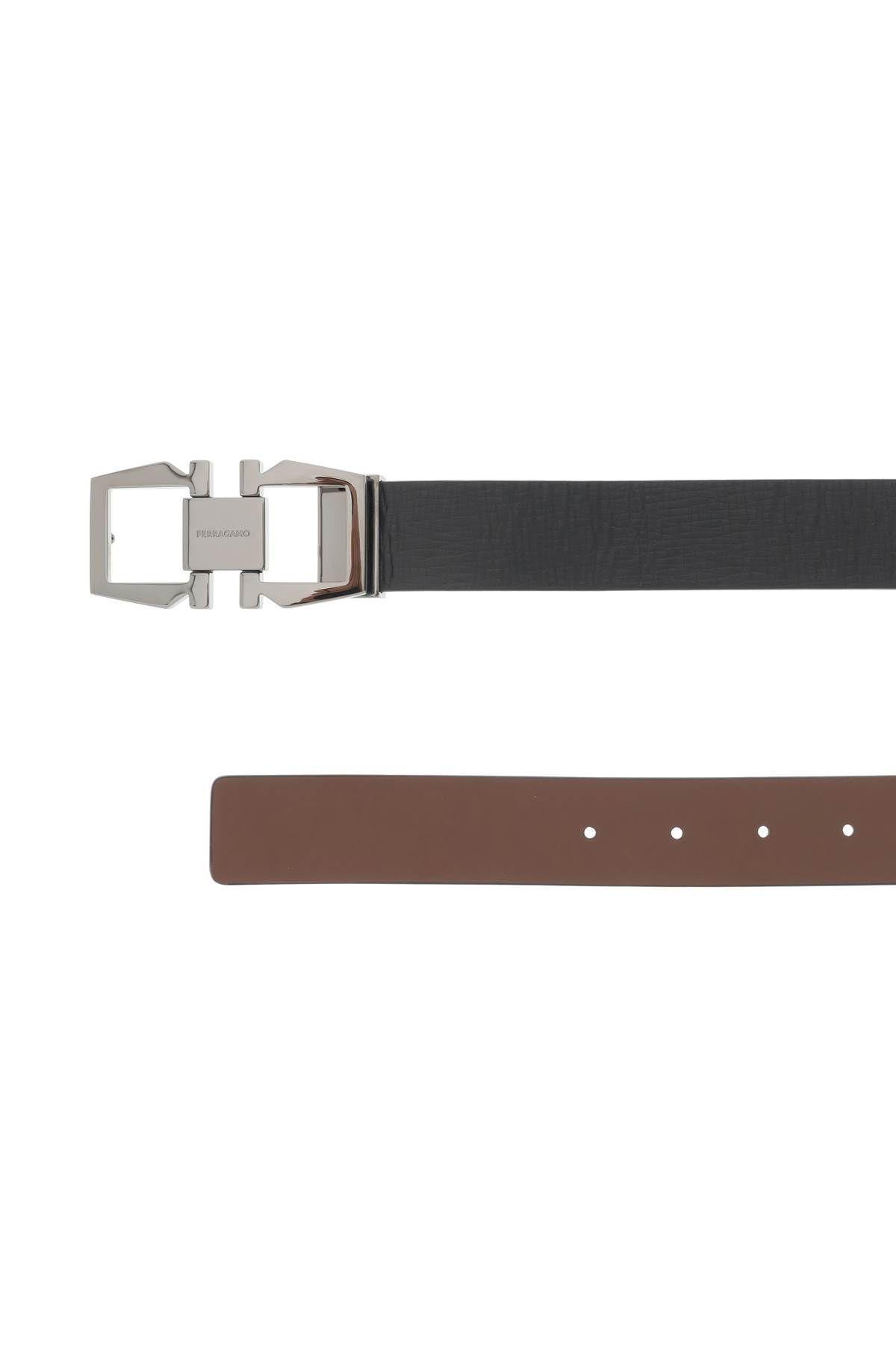 FERRAGAMO Reversible Gancini Buckle Belt In Brown Product Image