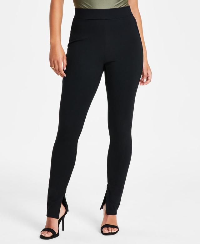 Bar Iii Womens Mid Rise Zip-Cuff Ponte-Knit Leggings, Created for Macys Product Image