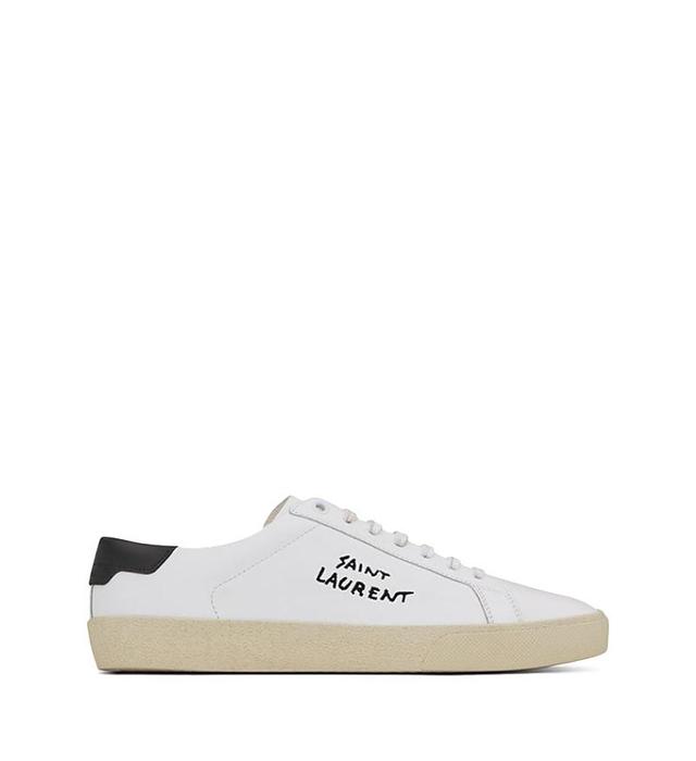 Saint Laurent Court Classic Sl/06 Embroidered Sneakers in Leather Product Image