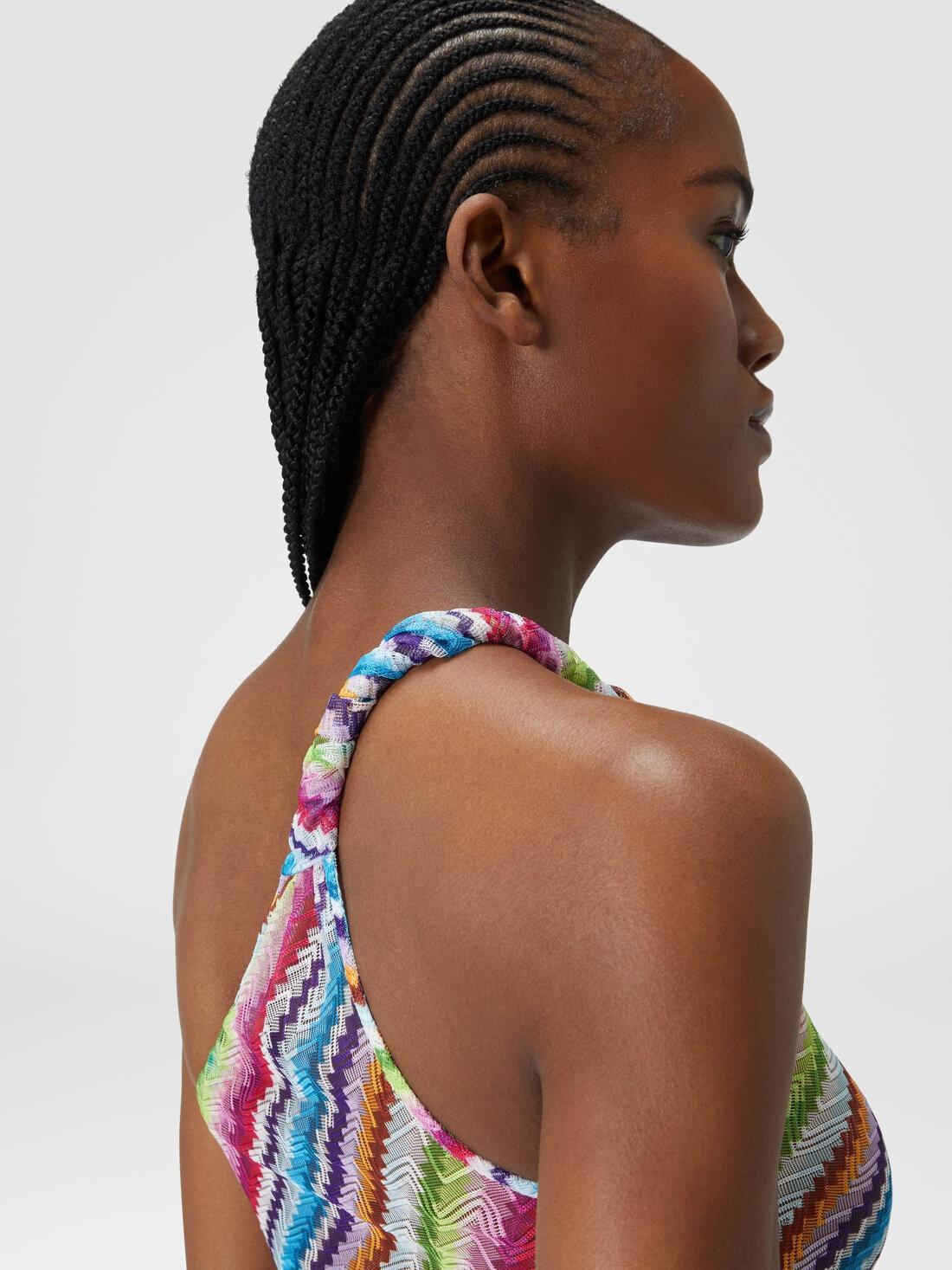 Zig zag print cover-up dress with knot neckline Multicoloured | Missoni Product Image