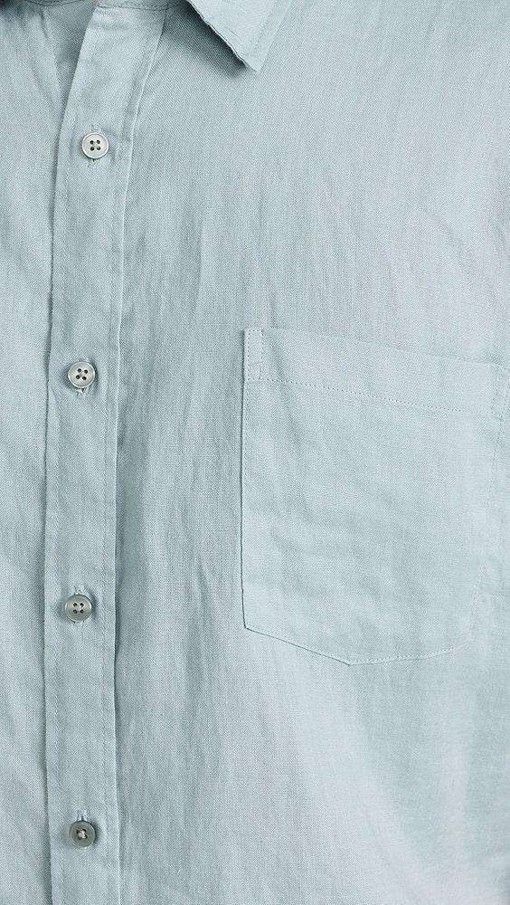 Vince Linen Short Sleeve Button Down | Shopbop Product Image