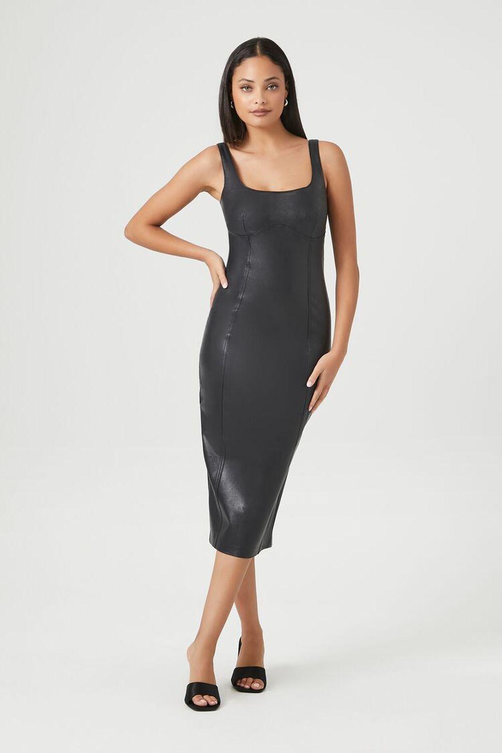 Faux Leather Midi Bodycon Dress | Forever 21 Product Image